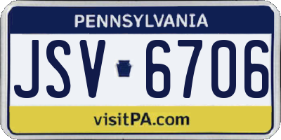 PA license plate JSV6706