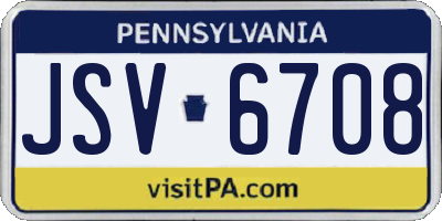 PA license plate JSV6708