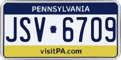 PA license plate JSV6709