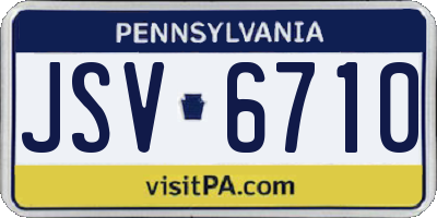 PA license plate JSV6710