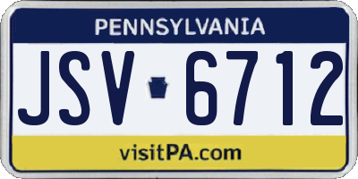 PA license plate JSV6712