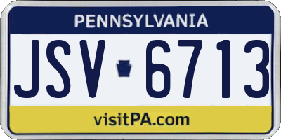 PA license plate JSV6713