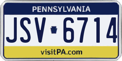 PA license plate JSV6714