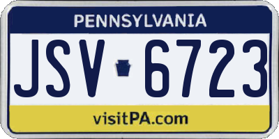 PA license plate JSV6723