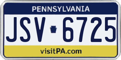 PA license plate JSV6725