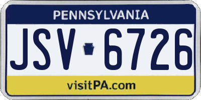 PA license plate JSV6726