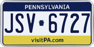 PA license plate JSV6727