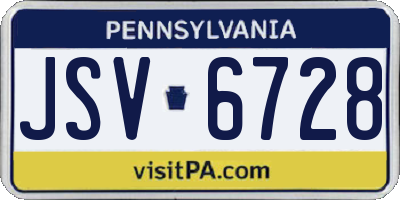 PA license plate JSV6728