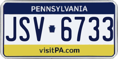 PA license plate JSV6733
