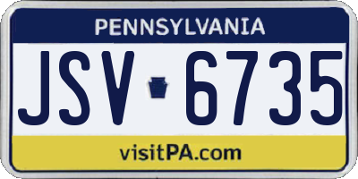 PA license plate JSV6735