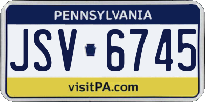PA license plate JSV6745