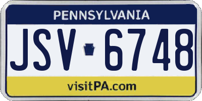 PA license plate JSV6748