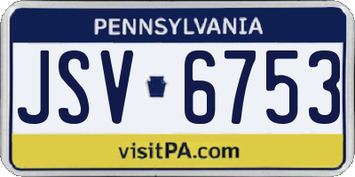 PA license plate JSV6753