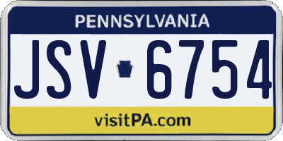 PA license plate JSV6754