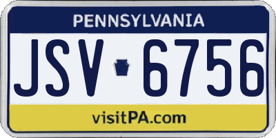 PA license plate JSV6756