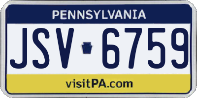 PA license plate JSV6759
