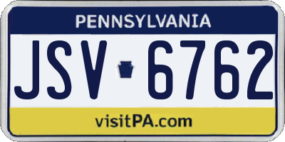 PA license plate JSV6762