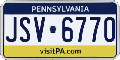 PA license plate JSV6770