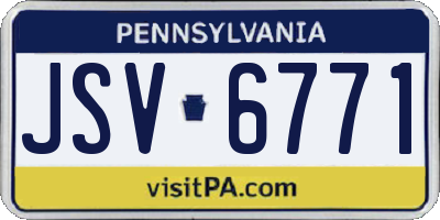 PA license plate JSV6771