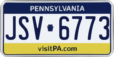 PA license plate JSV6773