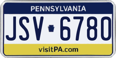 PA license plate JSV6780