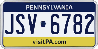 PA license plate JSV6782