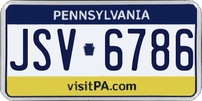 PA license plate JSV6786