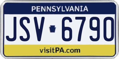PA license plate JSV6790