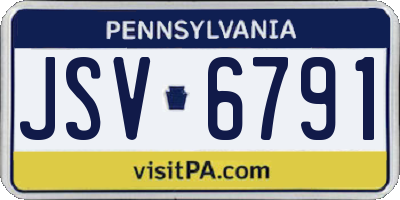 PA license plate JSV6791