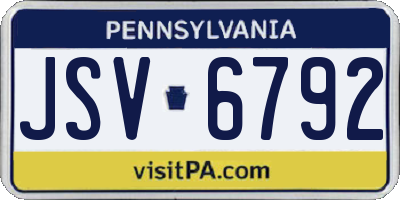 PA license plate JSV6792