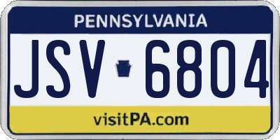 PA license plate JSV6804