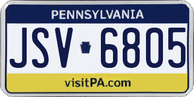 PA license plate JSV6805