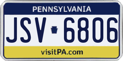 PA license plate JSV6806