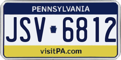 PA license plate JSV6812