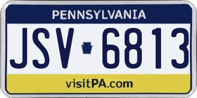 PA license plate JSV6813