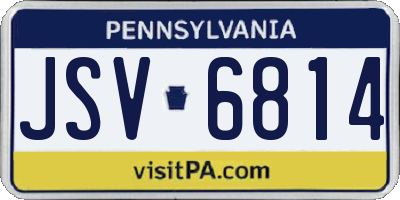 PA license plate JSV6814