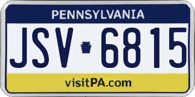 PA license plate JSV6815
