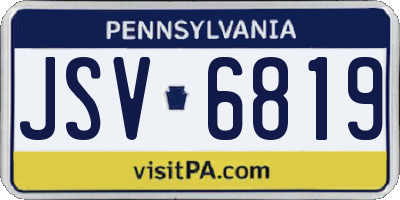 PA license plate JSV6819