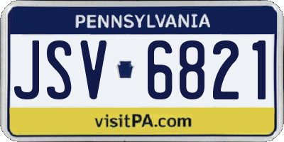 PA license plate JSV6821