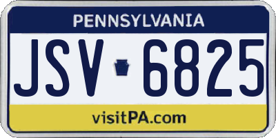 PA license plate JSV6825