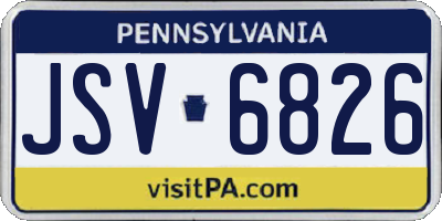 PA license plate JSV6826