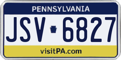PA license plate JSV6827