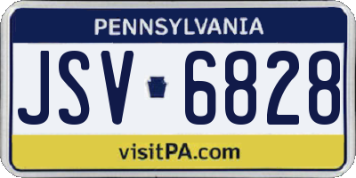 PA license plate JSV6828