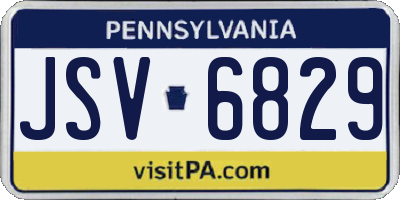 PA license plate JSV6829