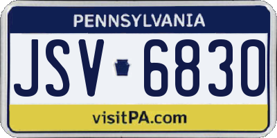 PA license plate JSV6830