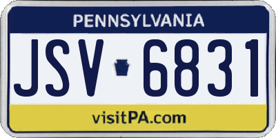 PA license plate JSV6831