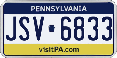PA license plate JSV6833