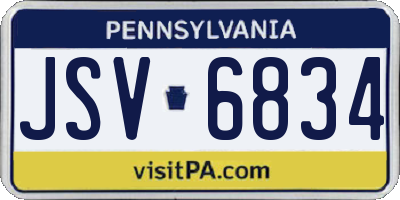 PA license plate JSV6834