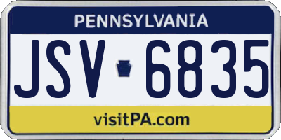 PA license plate JSV6835