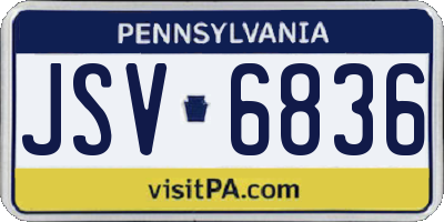 PA license plate JSV6836